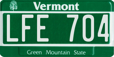VT license plate LFE704
