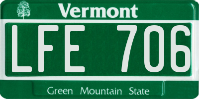 VT license plate LFE706