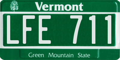 VT license plate LFE711