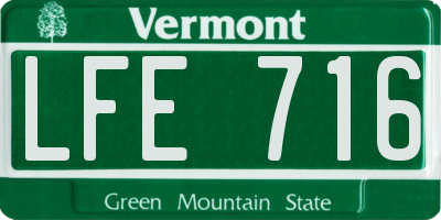 VT license plate LFE716