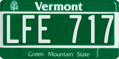 VT license plate LFE717