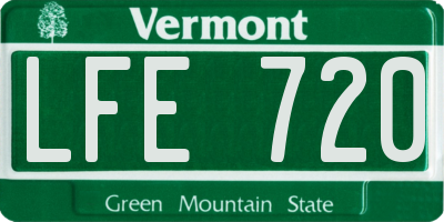 VT license plate LFE720