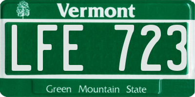 VT license plate LFE723