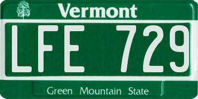 VT license plate LFE729