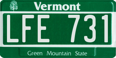VT license plate LFE731