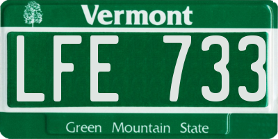 VT license plate LFE733