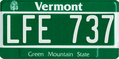 VT license plate LFE737
