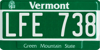 VT license plate LFE738