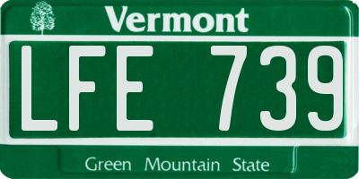 VT license plate LFE739
