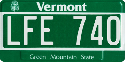 VT license plate LFE740