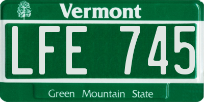 VT license plate LFE745