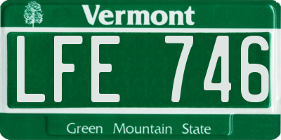 VT license plate LFE746