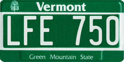 VT license plate LFE750