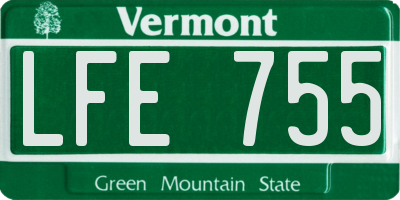VT license plate LFE755
