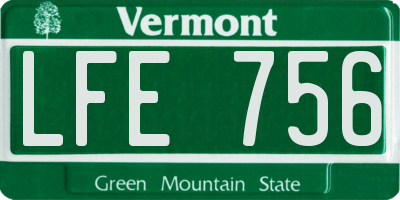 VT license plate LFE756