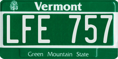 VT license plate LFE757