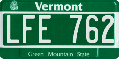 VT license plate LFE762