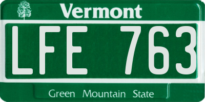 VT license plate LFE763