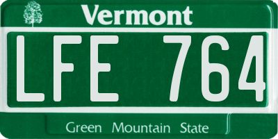 VT license plate LFE764
