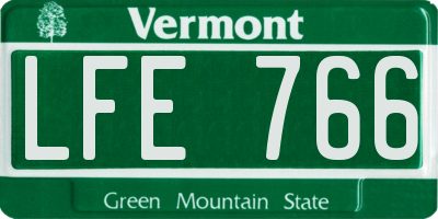 VT license plate LFE766