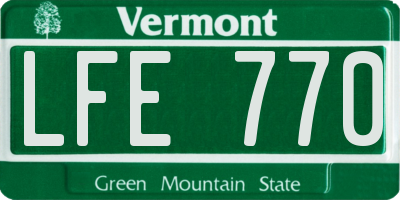 VT license plate LFE770