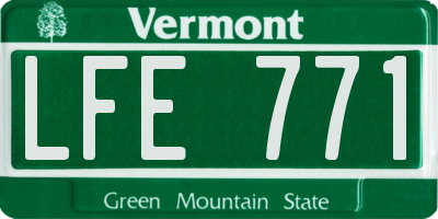 VT license plate LFE771
