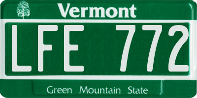 VT license plate LFE772