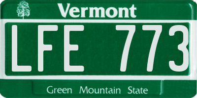 VT license plate LFE773