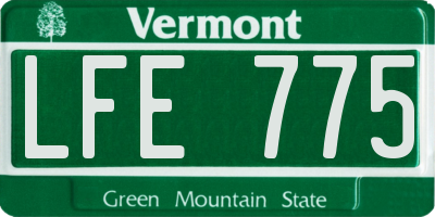 VT license plate LFE775