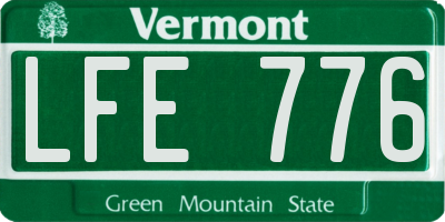 VT license plate LFE776
