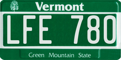 VT license plate LFE780