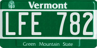 VT license plate LFE782