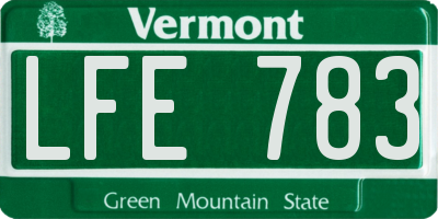 VT license plate LFE783