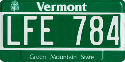 VT license plate LFE784