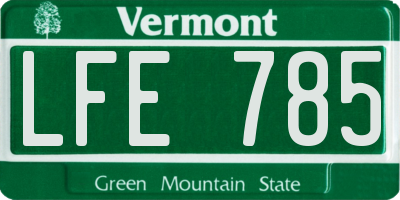VT license plate LFE785