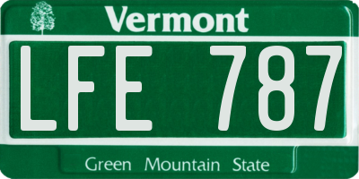 VT license plate LFE787