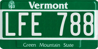 VT license plate LFE788