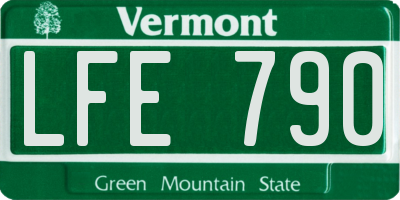 VT license plate LFE790