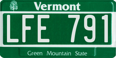 VT license plate LFE791