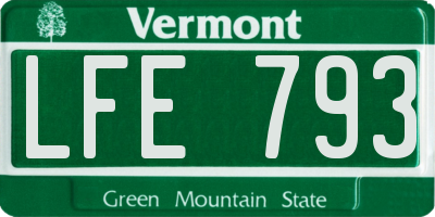 VT license plate LFE793