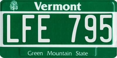 VT license plate LFE795