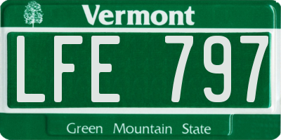 VT license plate LFE797