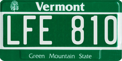 VT license plate LFE810