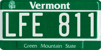 VT license plate LFE811