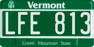 VT license plate LFE813