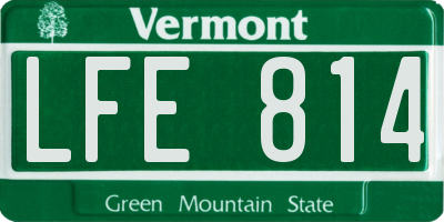 VT license plate LFE814