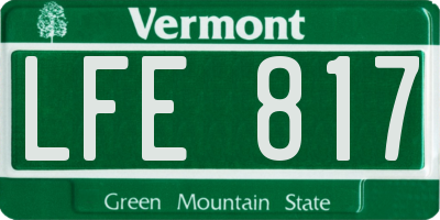 VT license plate LFE817