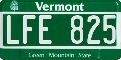 VT license plate LFE825