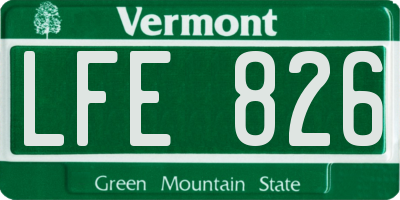 VT license plate LFE826