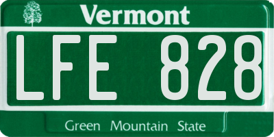 VT license plate LFE828